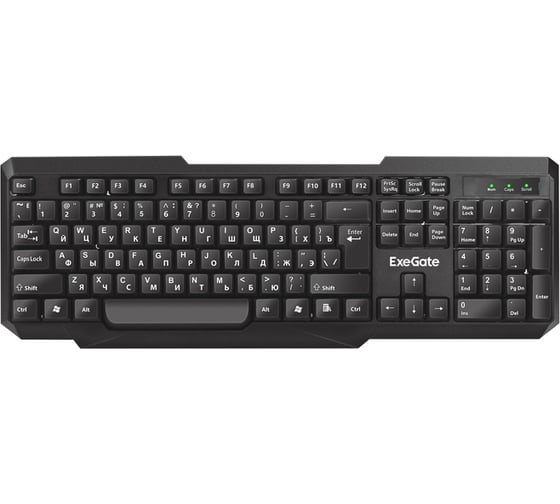 Клавиатура ExeGate Professional Standard LY-404 USB, полноразмерная, влагозащищенная, 104кл., Enter большой, длина кабеля 1,35м, черная, Color Box 264084