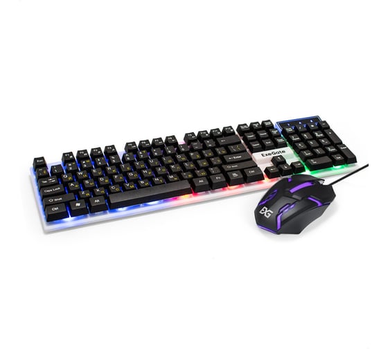 Комплект ExeGate Professional Standard Combo MK140 с подсветкой клавиатура влагозащищенная 104кл. + мышь оптическая 1000dpi, 3 кнопки и колесо прокрутки, длина 295301