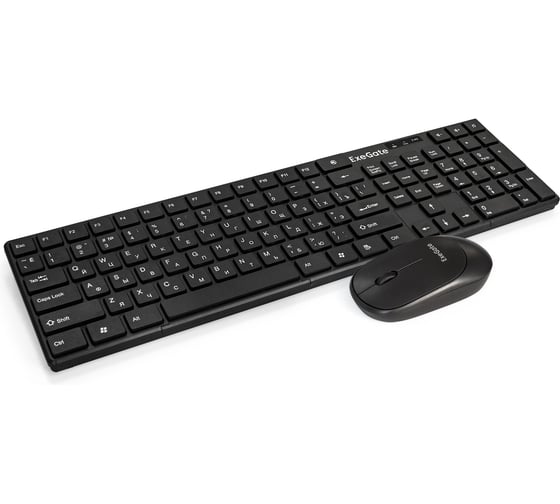 Комплект ExeGate беспроводной Professional Standard Combo MK330 клавиатура полноразмерная влагозащищенная 104кл + мышь оптическая 1000dpi, 3 кнопки и колесо про 287402