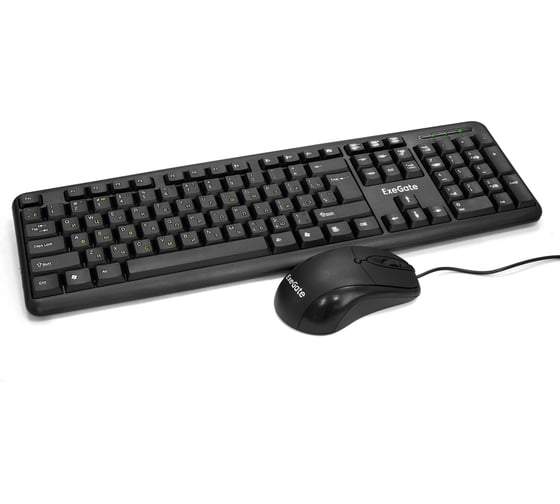 Комплект ExeGate Professional Standard Combo MK120 клавиатура влагозащищенная 104кл. + мышь оптическая 1000dpi, 3 кнопки и колесо прокрутки, длина кабелей 1,5м, 286204
