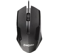 Мышь ExeGate SH-9025 USB, оптическая, 1000dpi, 3D, 3 кнопки и колесо прокрутки, длина кабеля 1.35 м, черная RTL 279941