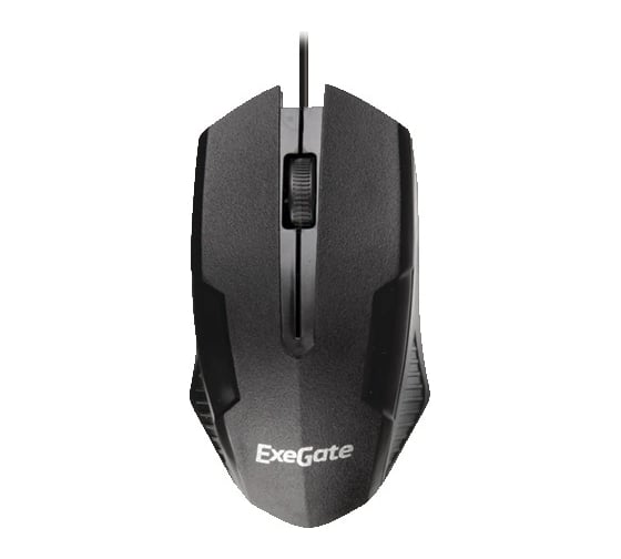 Мышь ExeGate SH-9025 USB, оптическая, 1000dpi, 3D, 3 кнопки и колесо прокрутки, длина кабеля 1.35 м, черная RTL 279941
