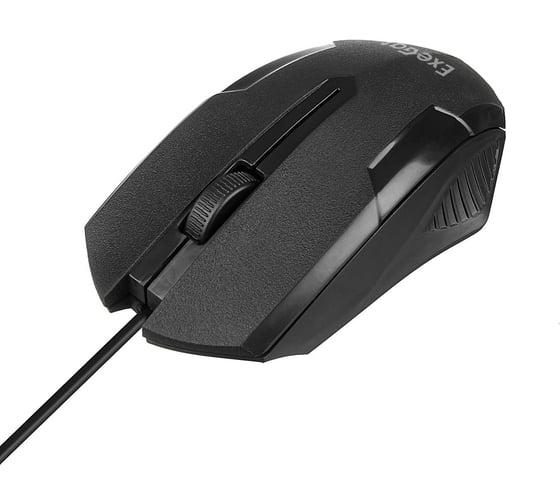 Мышь ExeGate SH-9025L5 USB, оптическая, 1000dpi, 3D, 3 кнопки и колесо прокрутки, длина кабеля 2.55 м, черная RTL 286179