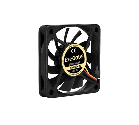 Вентилятор ExeGate ExtraSilent ES06010S3P 60x60x10 мм, подшипник скольжения 3pin 3000RPM 23dBA 283368