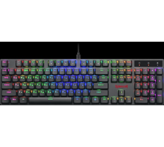 Механическая клавиатура Redragon Apas RU, RGB, черная, тонкая, 104кн 78118