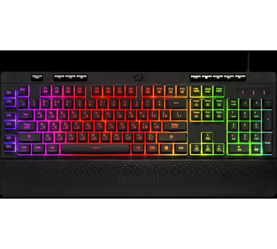 Проводная игровая клавиатура Redragon Shiva RU, RGB, 26 anti-ghost, мембранная 77689