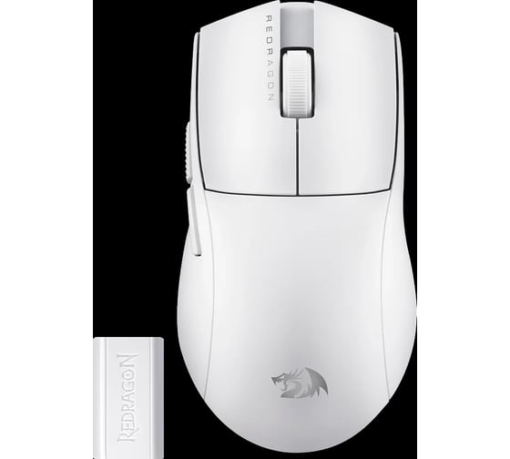 Беспроводная игровая мышь Redragon K1ng 4K Pro белая, BT+2.4G, 26000dpi, легкая, 4K 72212