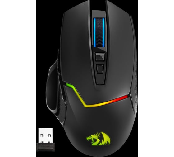 Беспроводная игровая мышь Redragon Mirage Pro черная, RGB, 7 кнопок, 2.4G, 8000dpi 71432