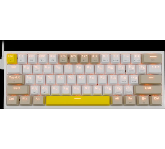 Механическая клавиатура Redragon Fizz RU, Rainbow, бежевый-желтый, red свитч 72596