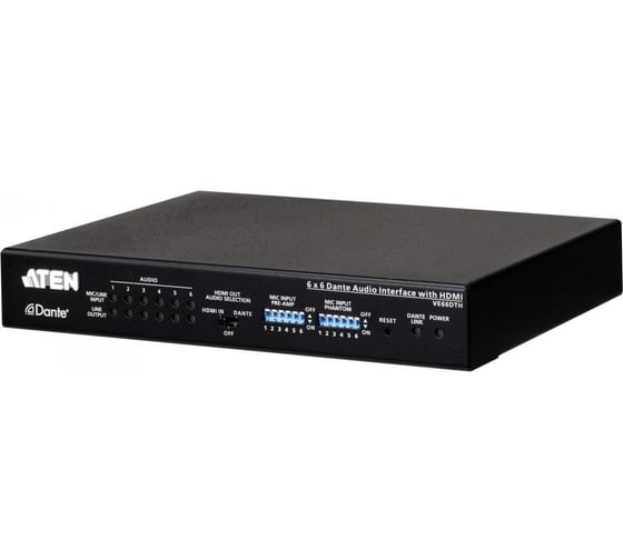 Контроллер ATEN Dante Аудиоинтерфейс на 6 входов и 6 выходов с HDMI VE66DTH-AT-G