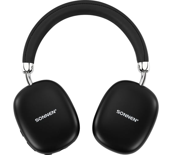 Наушники беспроводные накладные полноразмерные раздвижные SONNEN HP-B12B, BT 5.4, черные, 514126