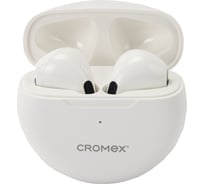 Наушники беспроводные Cromex TWS вкладыши с микрофоном, EP-T28W, bluetooth 5.4, белые 514121