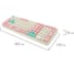 Клавиатура беспроводная SONNEN USB, 105 клавиш, K303PM, слоновая кость/розовый/мятный, 513977 7