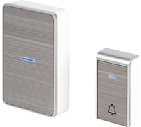 Звонок дверной ЭРА C103S беспроводной LED подсветка IP44 150 м серебряный 38 мелодий Б0072158