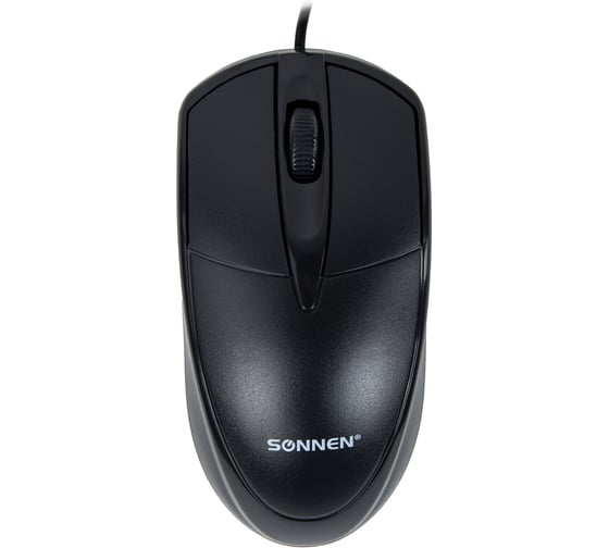 Мышь проводная SONNEN B61, USB, 1600 dpi, 2 кнопки + колесо-кнопка, оптическая, черная 513513