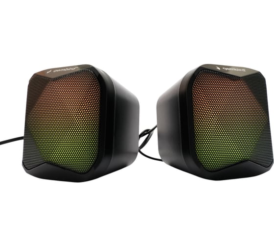Акустическая система Gembird 2.0, 6Вт, пластик, рег.громкости, RGB подсветка, черный, SPK-350