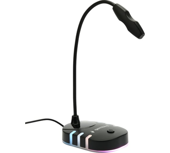 Микрофон настольный конденсаторный Gembird подсветка RGB, черный, M-05RGB