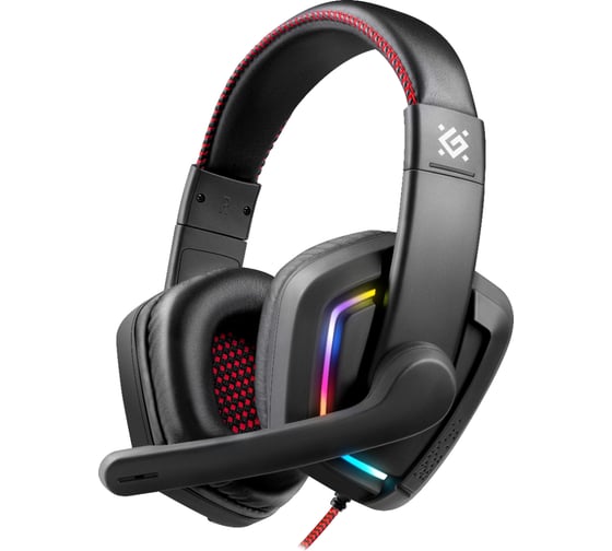 Игровая гарнитура DEFENDER Quake LED черный, LED, провод 2 м 64515