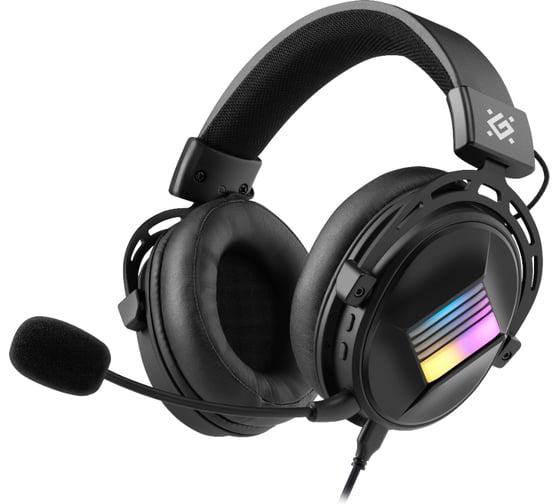 Игровая гарнитура DEFENDER Flux черный, RGB, провод 2 м 62480