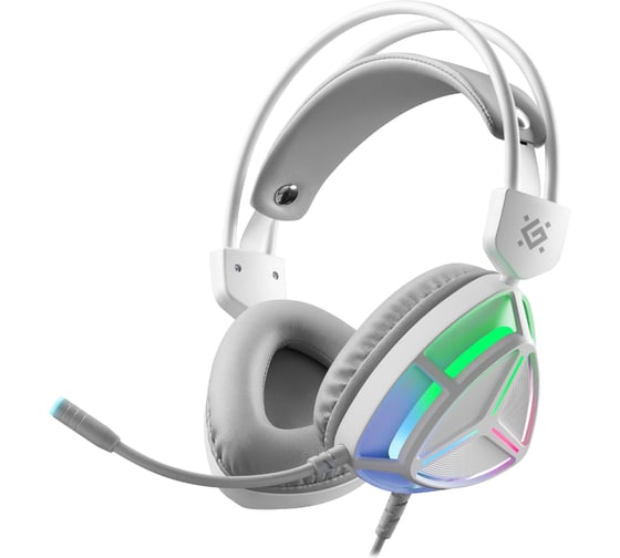 Игровая гарнитура DEFENDER Prism белый, RGB, провод 2 м 62450