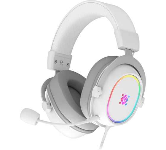 Игровая гарнитура DEFENDER Halo белый, RGB, провод 2 м 62560