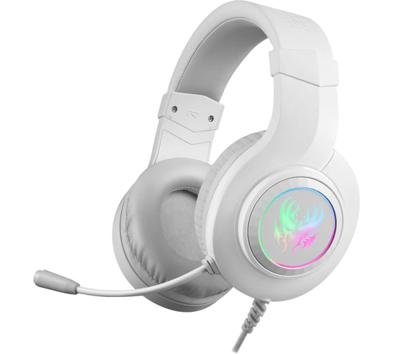 Игровая гарнитура DEFENDER Ghost LED белый, LED, провод 1.8 м 64605