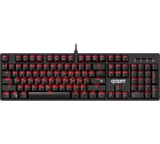 Механическая клавиатура DEFENDER Quest GK-596 RU, черный, 104кн, SNK красные 45596