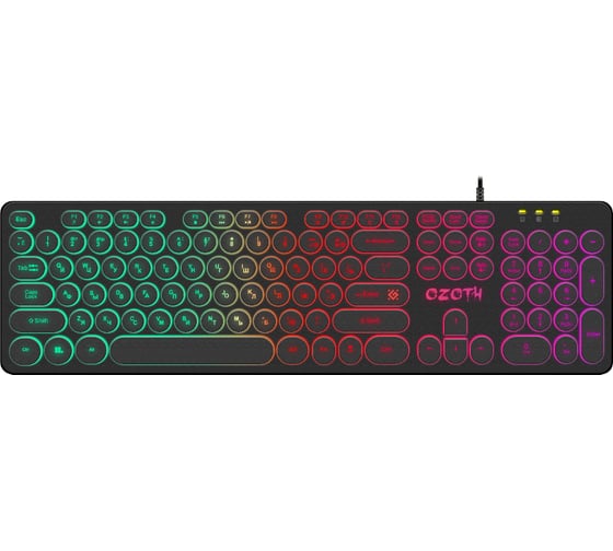 Проводная игровая клавиатура DEFENDER Ozoth GK-106 RU, черный, радужная, 104+FN 45106