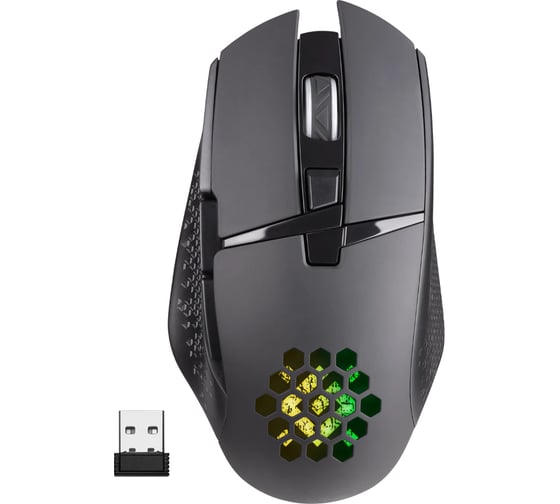 Беспроводная игровая мышь DEFENDER Glory GM-514 черный, LED, 7D, 400 мАч, 3200dpi 52514