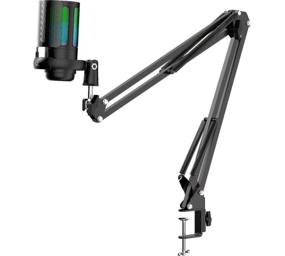 Игровой стрим микрофон DEFENDER Space GMC 550 USB, RGB, стойка, провод 1.8 м 64655