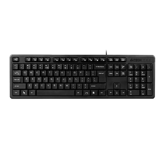 Клавиатура A4TECH KK-3 черный USB (KK-3 USB (BLACK)) каб.:1.5м 1530244