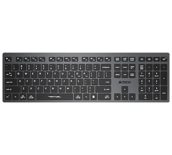 Клавиатура A4TECH FBX50C черный USB беспроводная BT/Radio slim Multimedia (FBX50C GREY) 1624617