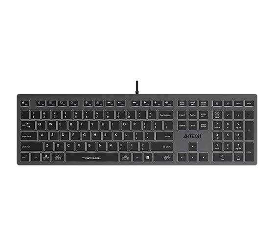 Клавиатура A4TECH FX60H серый USB slim LED (FX60H GREY/WHITE) каб.:1.5м 1787693 1