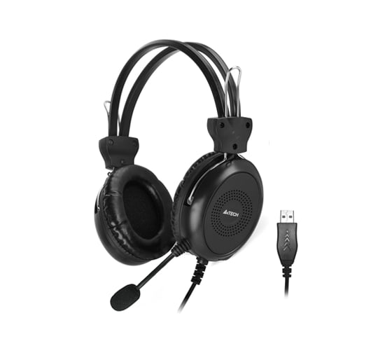 Наушники с микрофоном A4TECH HU-30 черный 2м накладные USB 1379903 1