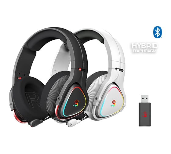 Наушники с микрофоном A4TECH Bloody MR710 серый 1.5м мониторные BT/Radio (MR710 GREY) 1624590