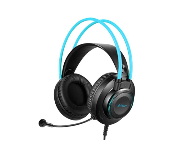 Наушники с микрофоном A4TECH Fstyler FH200U серый/синий 2м накладные USB (FH200U BLUE) 1431334