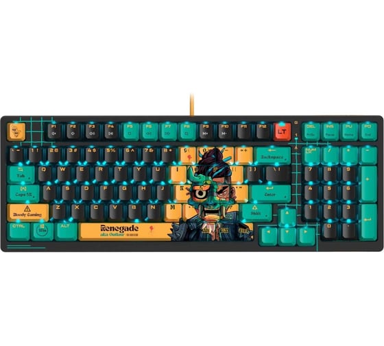 Клавиатура A4TECH AT98 Renegade черный/зеленый USB for gamer LED (AT98) кабель 1.8м 2027356