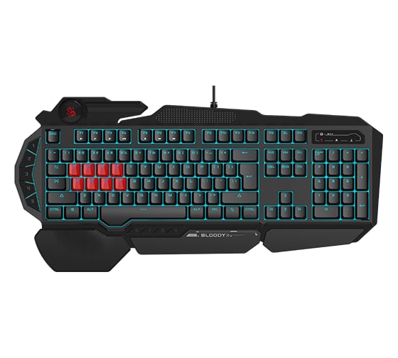 Клавиатура A4TECH B318 черный USB Multimedia for gamer LED кабель 1.8м 326276
