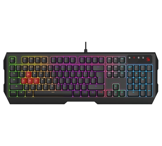 Клавиатура A4TECH B140N черный USB for gamer LED кабель 1.8м 1805389
