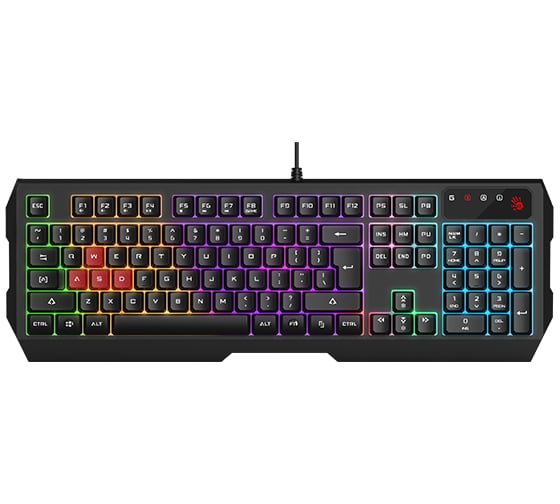 Клавиатура A4TECH B135N черный USB for gamer LED кабель 1.8м 1805390