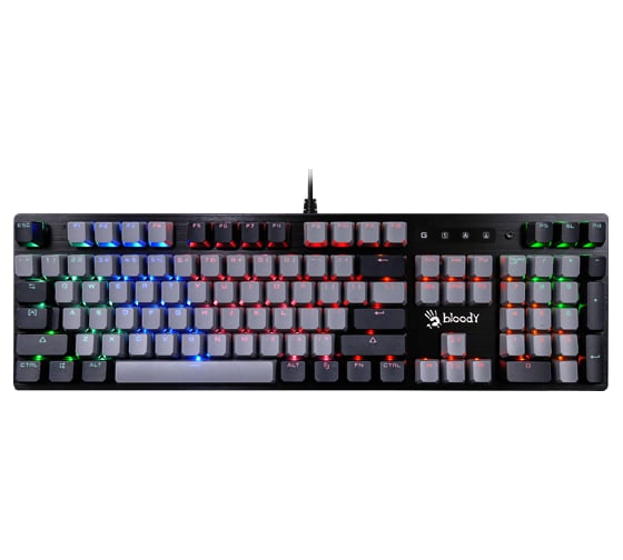 Клавиатура A4TECH B828N черный/серый USB for gamer LED (B828N (GREY+BLACK)) кабель 1.8м 1595326