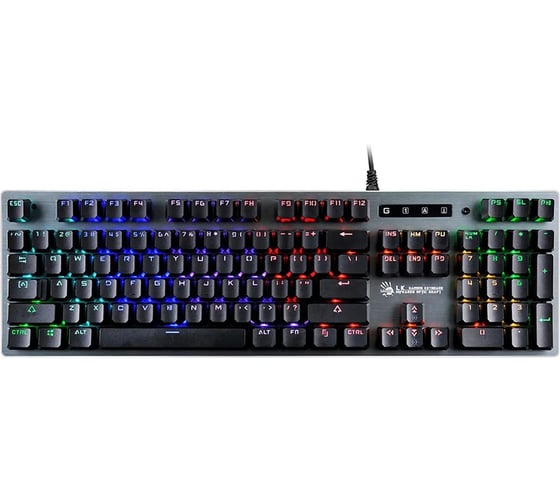 Клавиатура A4TECH B765 механическая серый USB for gamer LED (B765 GREY/NEON (GREEN SWITCH)) кабель 1.8 1377936