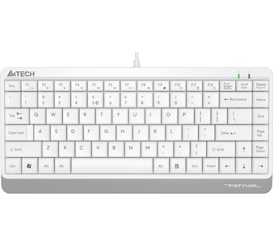 Клавиатура A4TECH FK11 белый USB slim (FK11 USB (WHITE)) кабель 1.5м 1391318