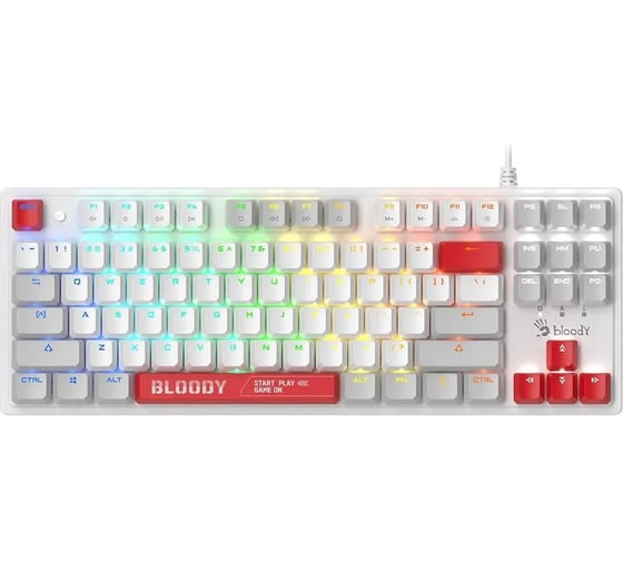 Клавиатура A4TECH S310N механическая белый/красный USB Multimedia for gamer LED кабель 1.8м 2164113