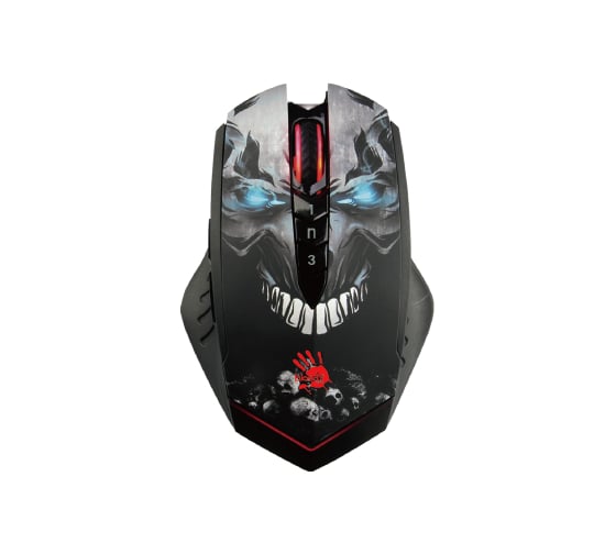 Мышь A4TECH Bloody R80 Plus Skull черный/рисунок оптическая 5000dpi беспроводная USB 7but (R80 PLUS (SKULL)) 1836708
