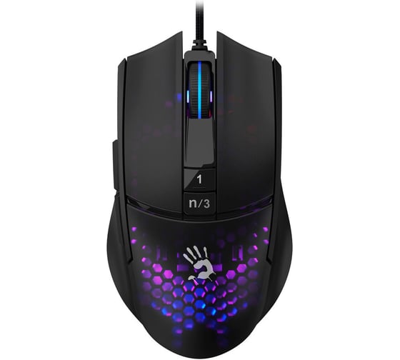 Мышь A4TECH Bloody L65 Max черный/фиолетовый оптическая 12000dpi USB 6but (L65 MAX/HONEYCOMB) 1808869