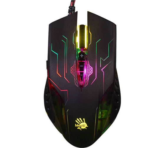 Мышь A4TECH Bloody Q51 черный/рисунок оптическая 6200dpi USB 8but 492777