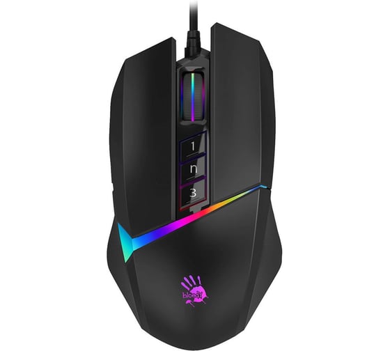 Мышь A4TECH Bloody W60 Max черный оптическая 10000dpi USB 7but (W60 MAX STONE BLACK) 1381020