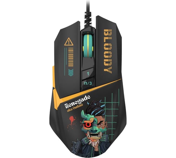Мышь A4TECH Bloody W63 Max Renegade черный/рисунок оптическая 12000dpi USB (W63 MAX) 2000318
