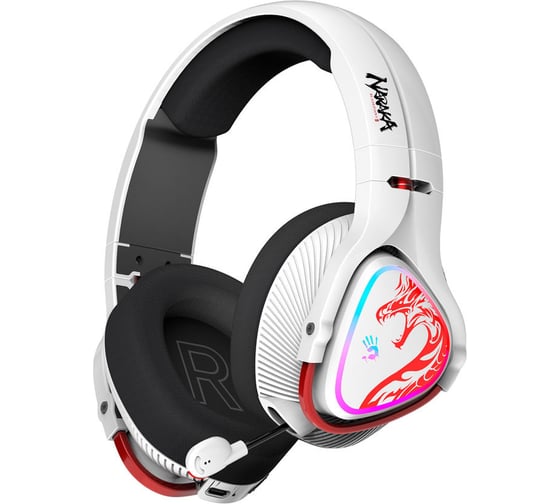 Наушники с микрофоном A4TECH Bloody MR720 белый/красный мониторные BT/Radio (MR720 NARAKA) 1882139